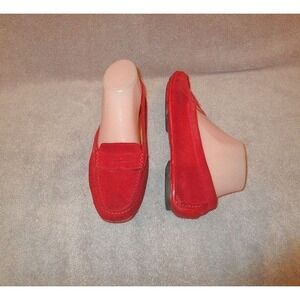 Ron White Penny Loafer Size 7.5 38 Red Slip On Driving Padded Arch Comfort